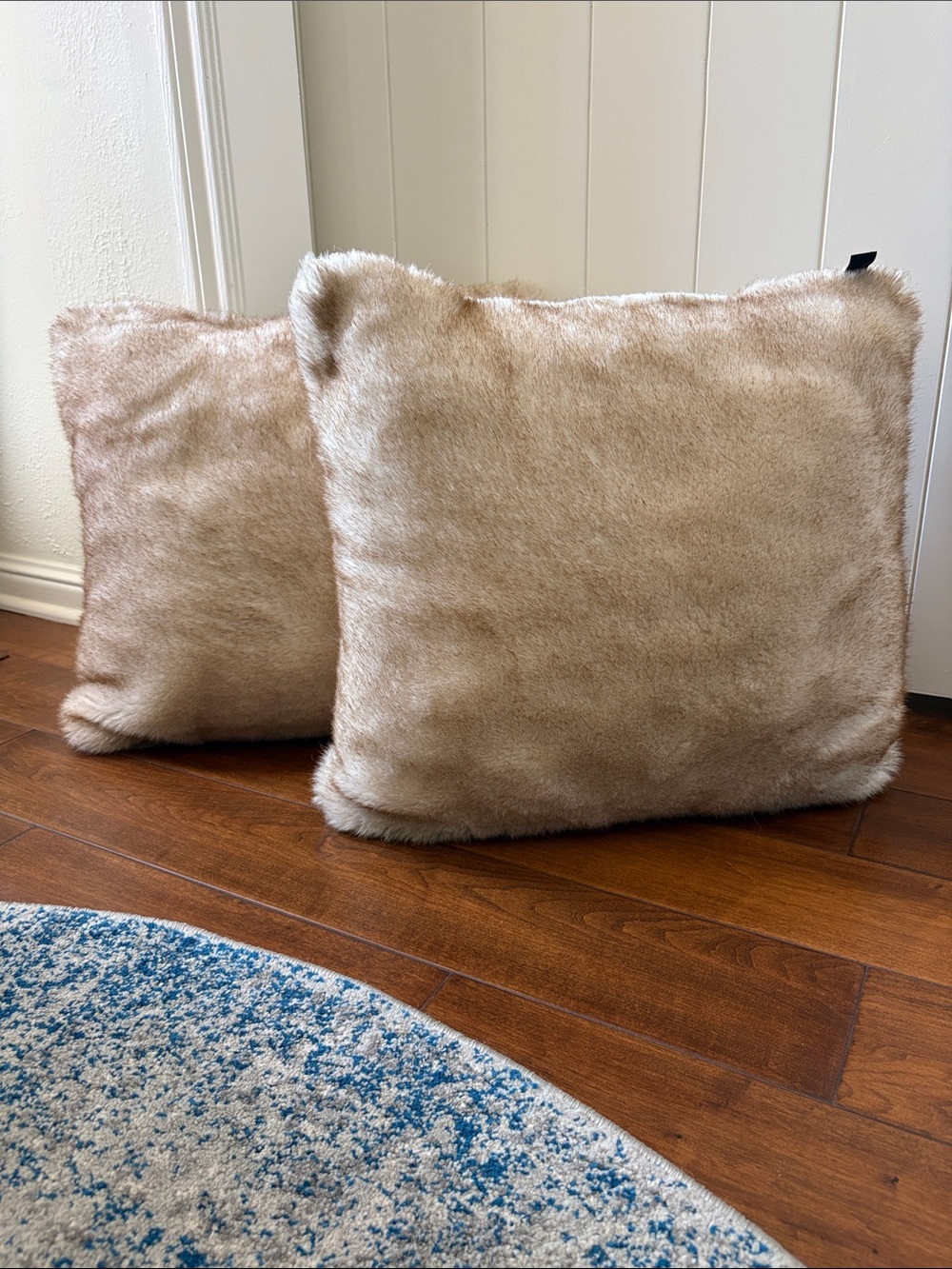 Newport faux, fur decorative pillows, set of 2